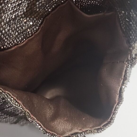 Vintage Coin Purse Beaded Seed Beads Small Red Rhinestones - Picture 10 of 12